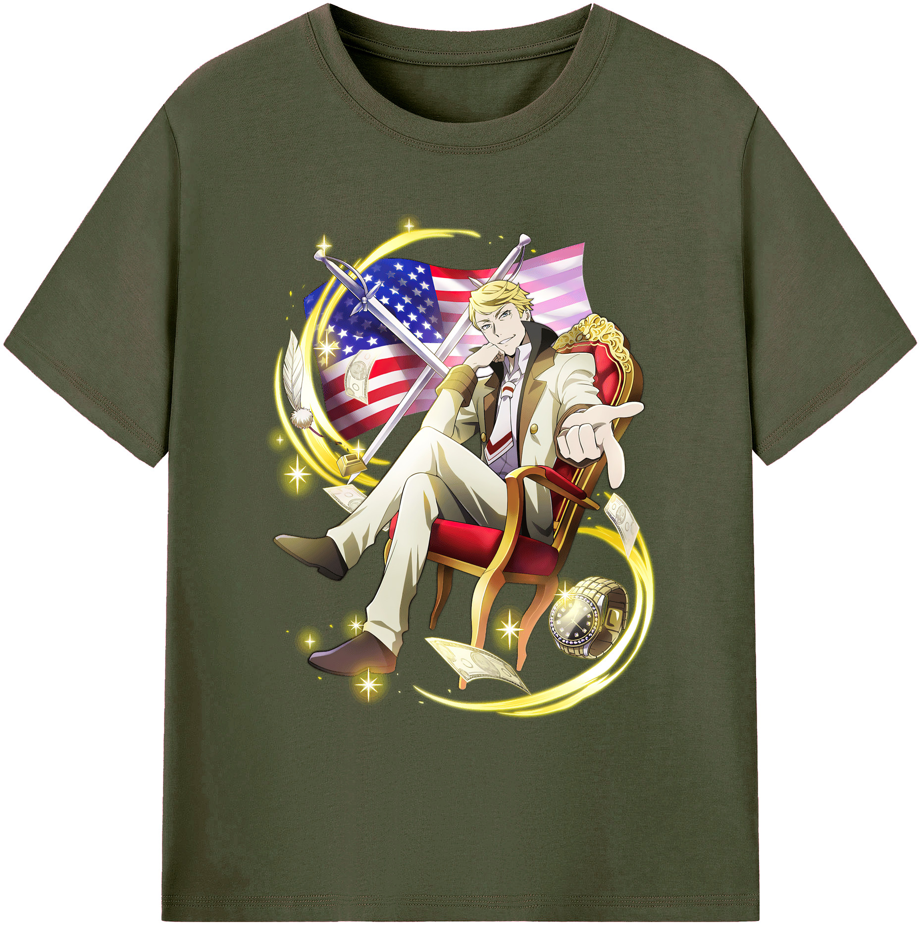 （画像用） 文豪ストレイドッグス Bungo Stray Dogs 綿100％ メンズ半袖Tシャツ｜肌触りやわらか＆通気性